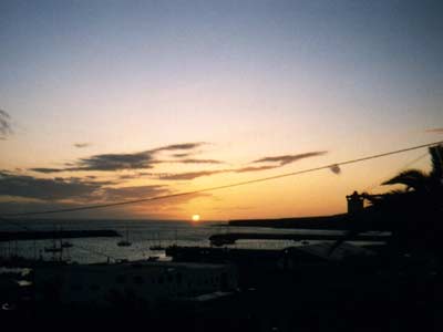 Sonnenuntergang im Hafen von Morro Jable